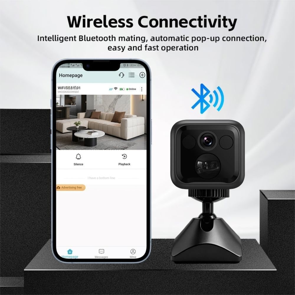 Telecamera di sicurezza 4K WiFi, per visione notturna 135° obiettivo Ultra-HD | 4K per visione notturna, obiettivo grandangolare 135°, 8h per durata della batteria, audio a 2 vie, rilevamento movimento PIR