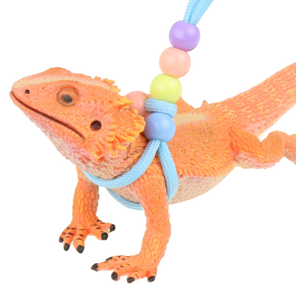 Adjustable Reptile Training Lead Harness Leash Nylon Rope for Lizard Crested Gecko Chameleon Guinea Pig Ferrets Hamster Rats (Fluorescence)