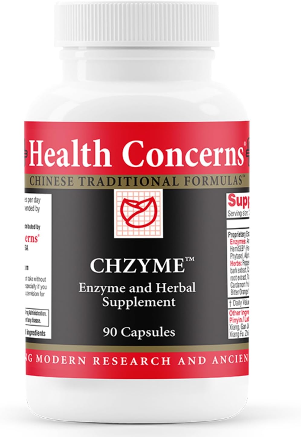 Health Concerns Chzyme – Enzyme & Herbal Supplement for Digestion, Bloating, & Qi Balance – Proprietary Enzyme & Herb Blend – 90 Capsules, 45 Servings