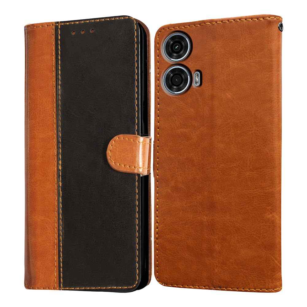 Casotec Flip Cover Back Case for Motorola Moto G24 4G / G24 Power 4G | Premium Leather Finish | Inbuilt Pockets & Stand | Flip Cover Back Case for Motorola Moto G24 4G / G24 Power 4G (CamelBlack) (B0CTT6W6XD) Amazon Price History, Amazon Price Tracker