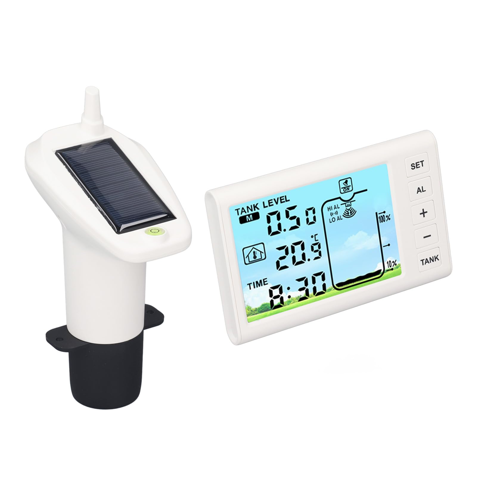 Ultrasonic Level Sensor, Water Fuel Liquid Level Detector Water Liquid Depth Meter Electronic Digital Display Ultrasonic Liquid Level Controller for Household Use