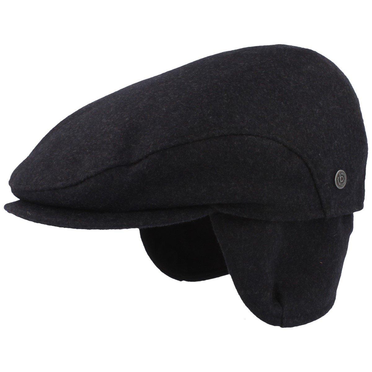 Bugatti - Gorro deslizante de invierno | tapa plana | gorra con visera con membrana cortavientos y protección plegable para los oídos – 100% lana azul XXX-Large