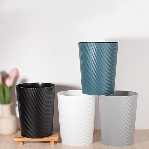 Miniatura 7 de UUJOLY Cubo de basura pequeño para basura, contenedores para baños, lavandería, cocinas, oficinas, habitaciones de niños, dormitorios (blanco)