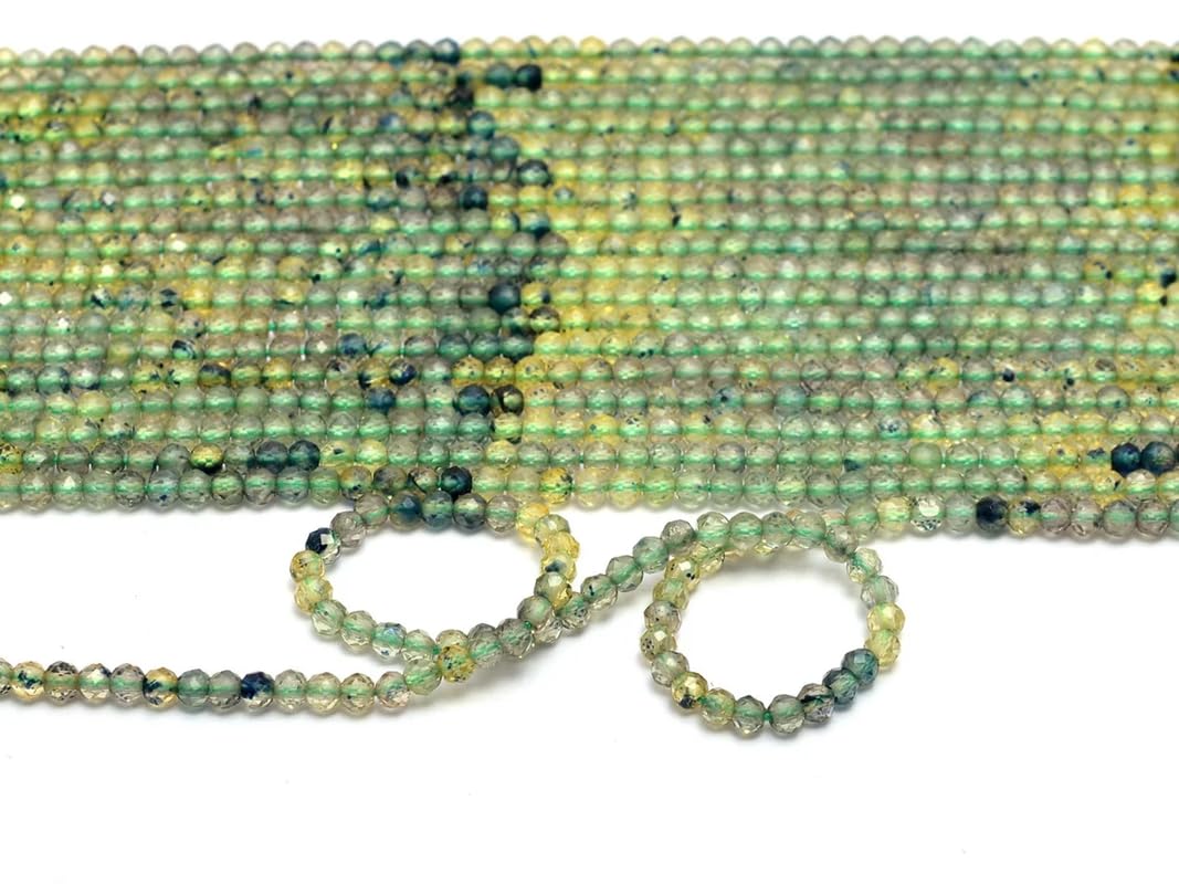 Saphir vert micro perles AAA+ de 2mm pour la haute joaillerie créative