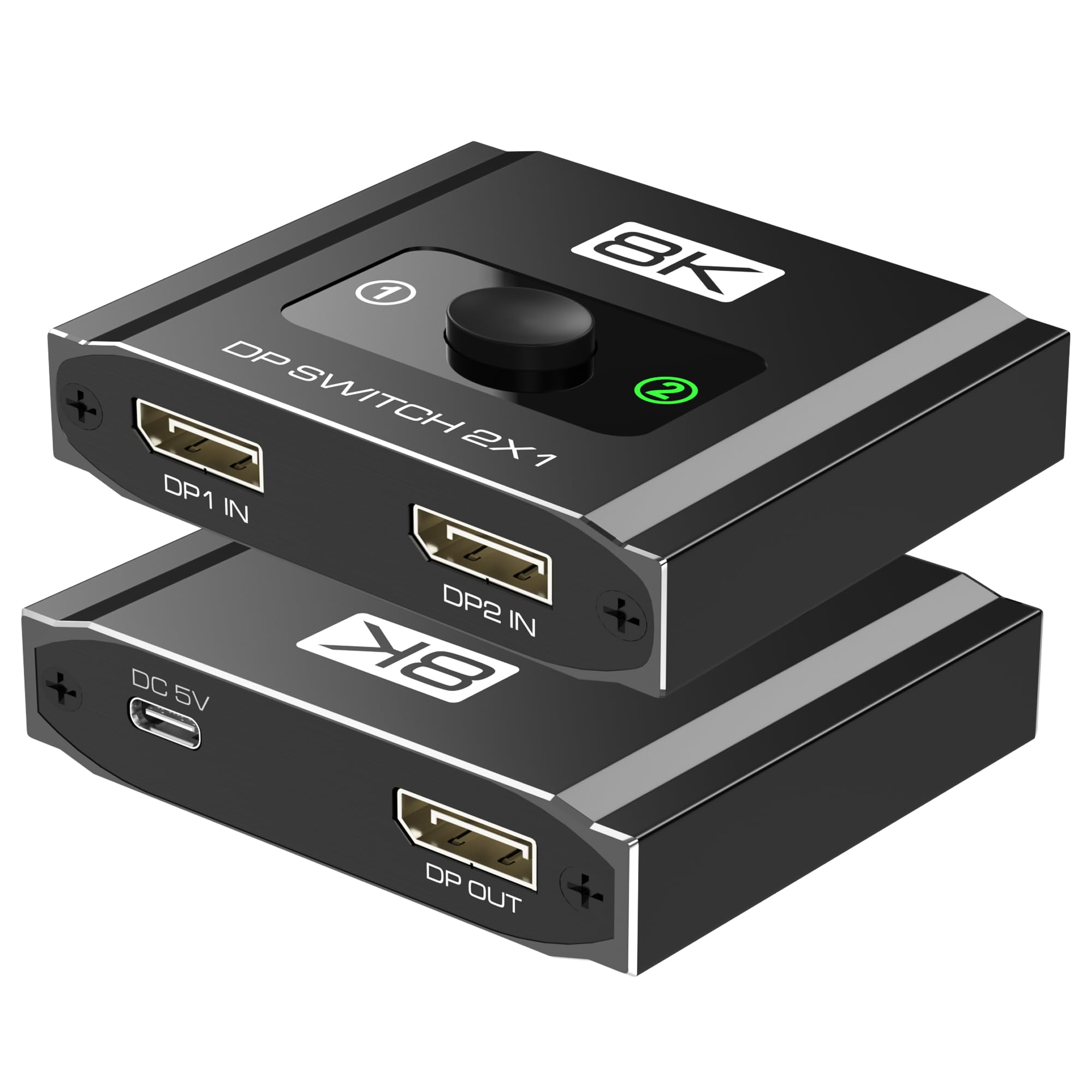 Displayport Switch 2-in-1-out, 8K@30Hz, 4K@120Hz, Resolution DP 1.4 DisplayPort Switcher Compatible with PC, Laptop, Monitor, Gaming, TV, NVIDIA, AMD-image-45