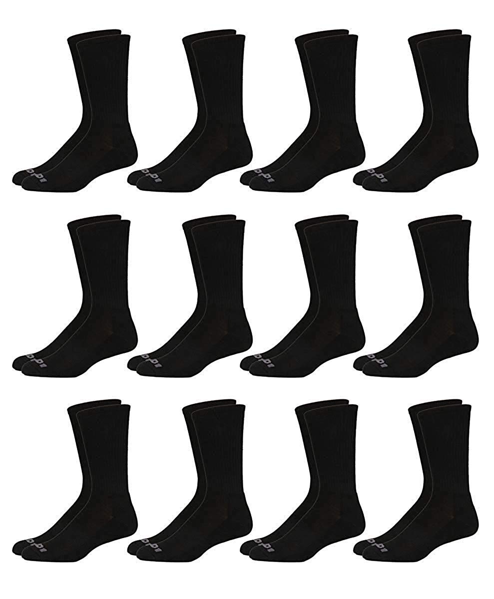 AND1 Mens Crew Socks - 12 Pack Moisture Wicking Cushioned Performance Breathable Athletic Socks for Men (Sizes: 6-12.5)