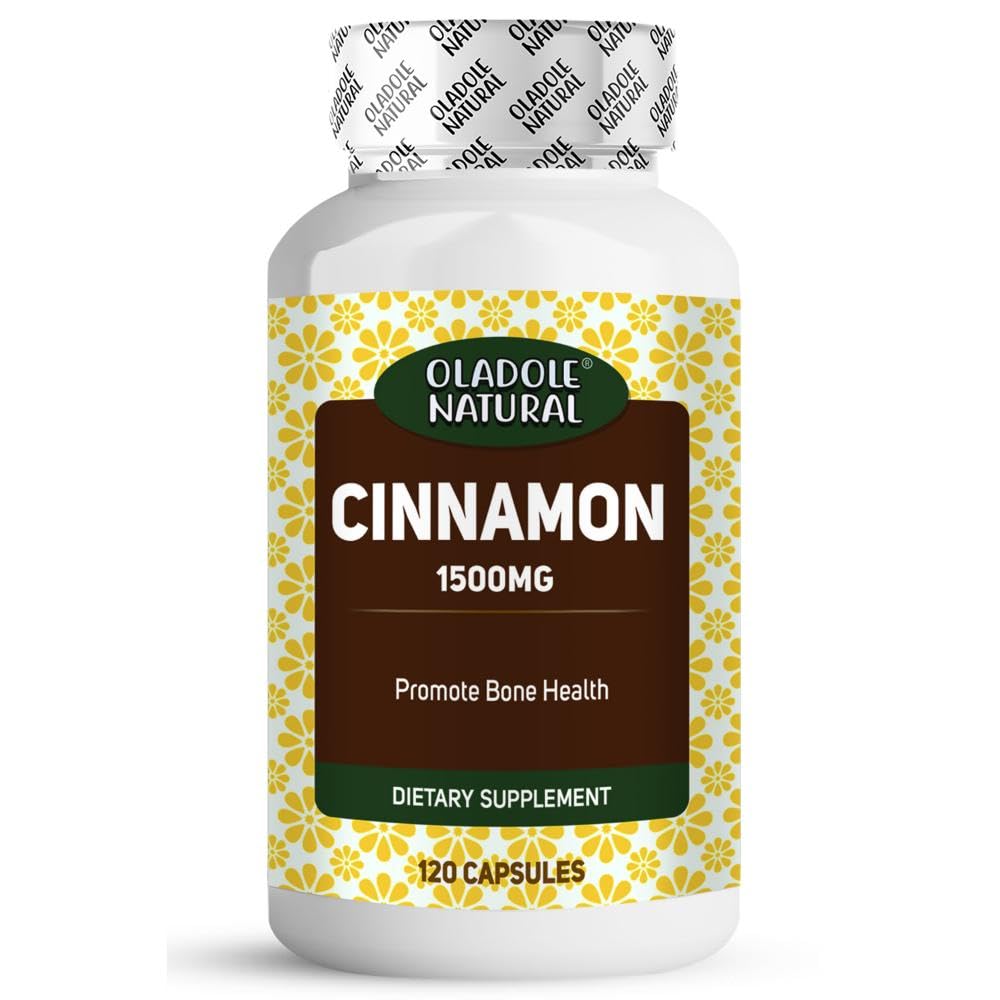 Cinnamon- 1500mg (120 Capsules) | For Blood Sugar Support, Powerful Antioxidant, Metabolism Booster, Promotes Heart Health & Digestive Wellness | Non- GMO, Gluten Free