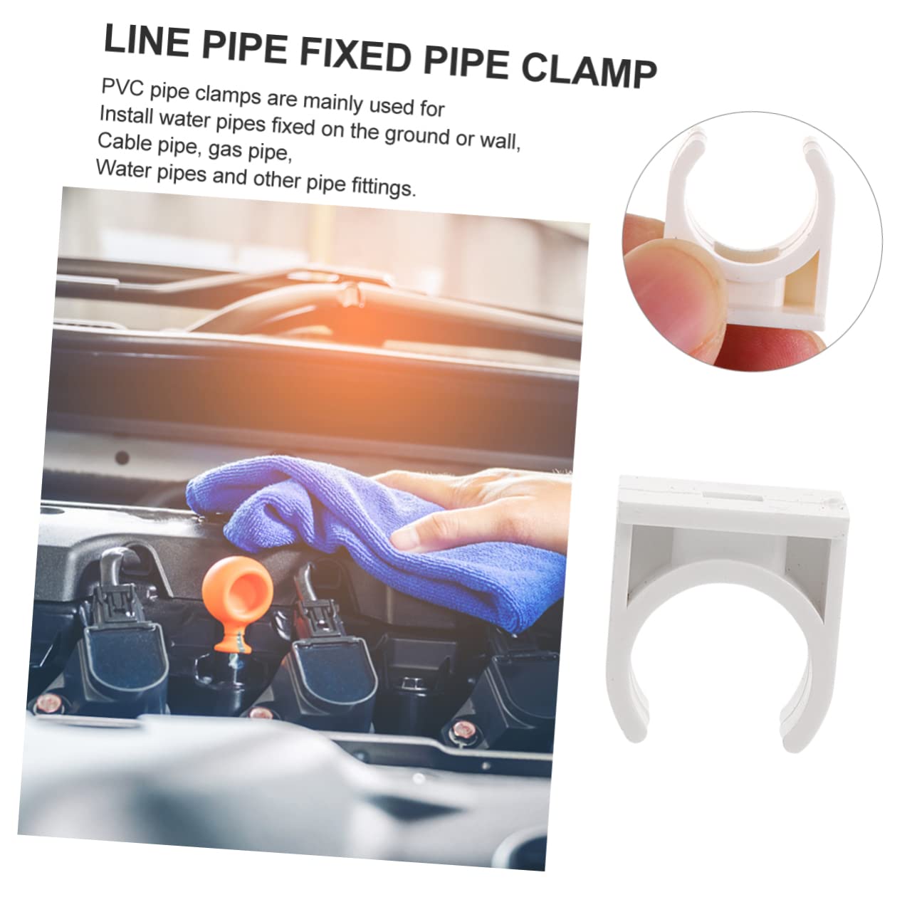 Pince de Serrage en U pour Tube Pvc Blanc 100 Pièces