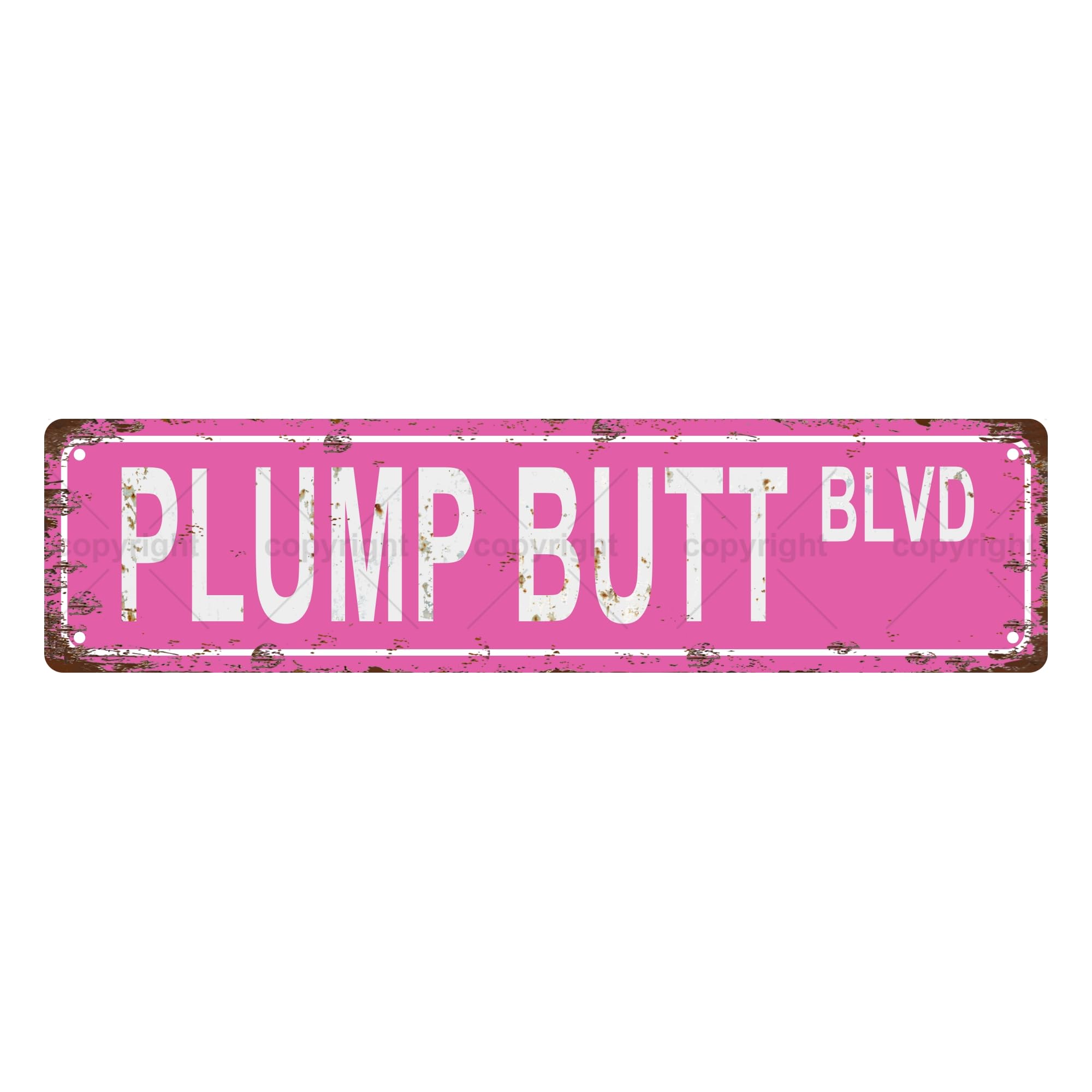 Plump Butt BLVD Sexual Metal Tin Street Sign Bar Cafe Garage Cave Home Room Wall Bathroom Farmhouse Garden Porch Patio Decor,4x16 Inch