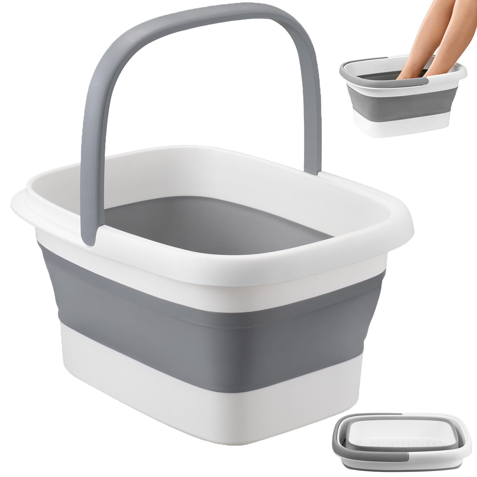 Collapsible Foot Bath Basin for Soaking Feet, Portable Foot Soak Tub with Handle & Massage Acupoint, Multifunctional Folding Bucket for Home Spa-image-39