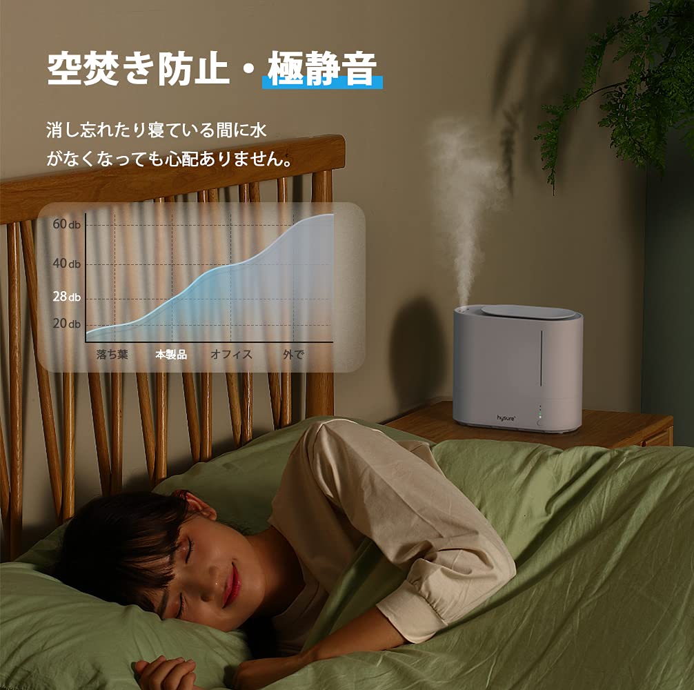 Amazon | 加湿器【乾燥対策＆極大容量2.2L＆PSE認証済み】Hysure 超