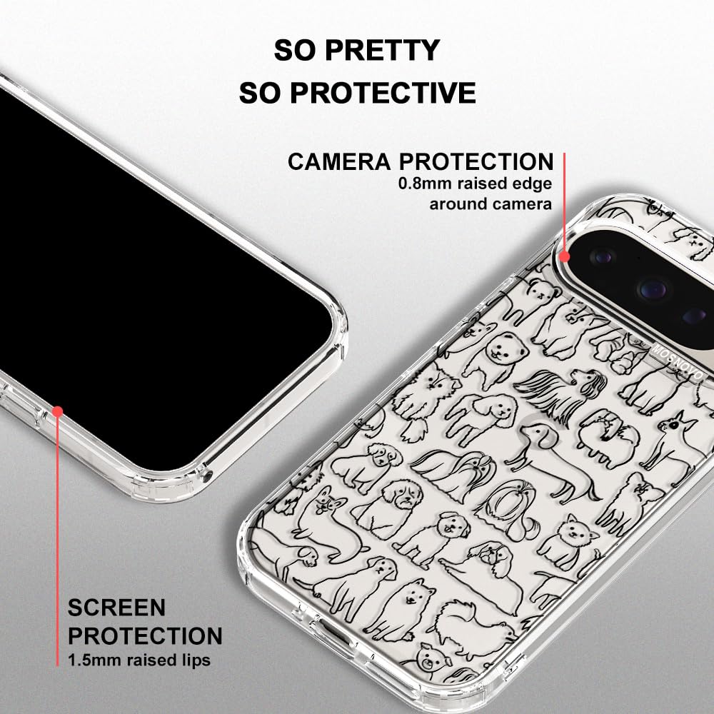 MOSNOVO Case for Google Pixel 10 & Pixel 10 Pro, [Buffertech 6.6ft Military-Grade Drop Protection] [Anti Peel Off Tech] Clear TPU Bumper Phone Case Cover Design - Cute Cherry — view 313