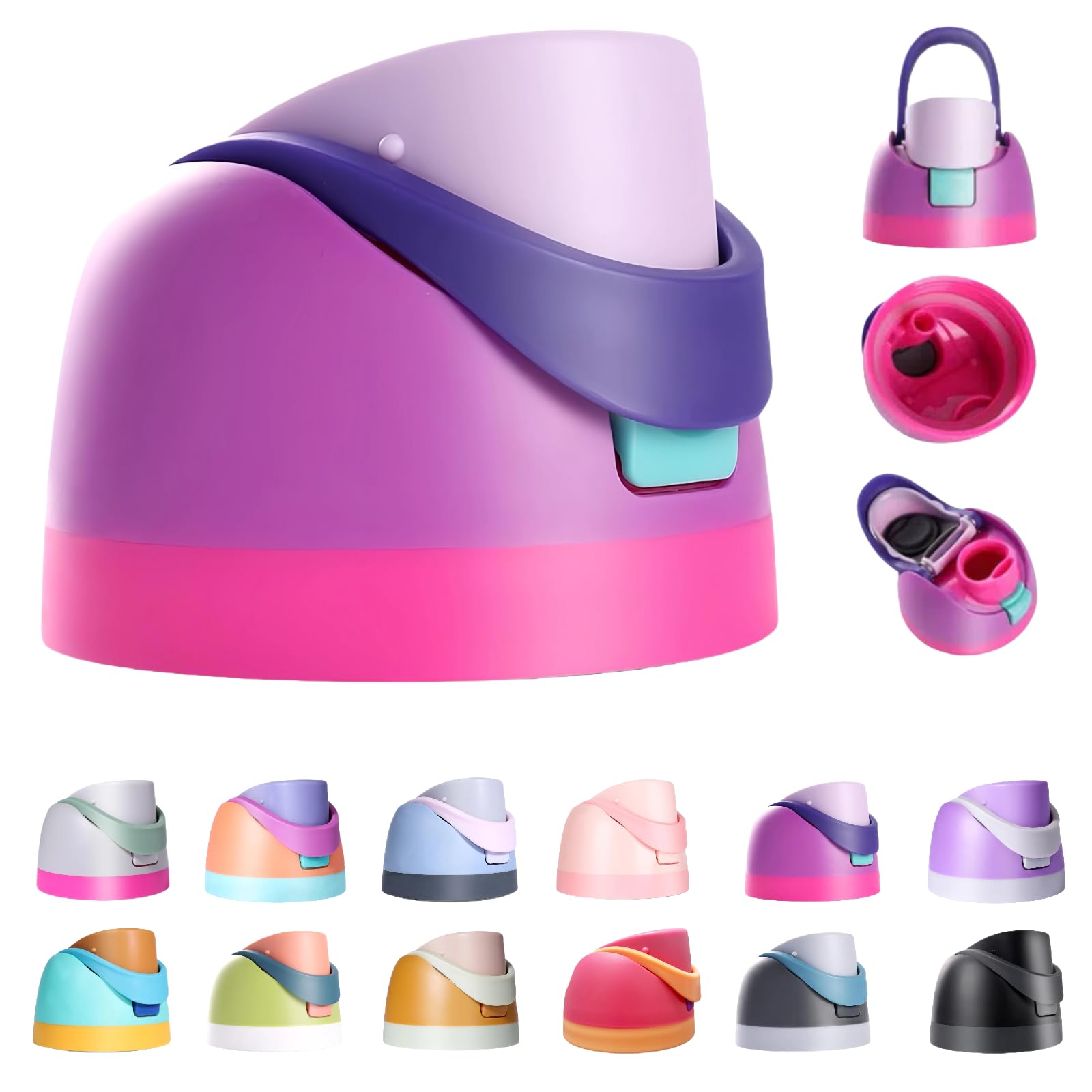 Purple Lid Replacement for Owala Freesip, Compatible with Owala Cup 24oz 32oz 40oz 16oz, One Button Water Bottle Top Replacement Accessory, Leakproof, BPA-Free (Purple)