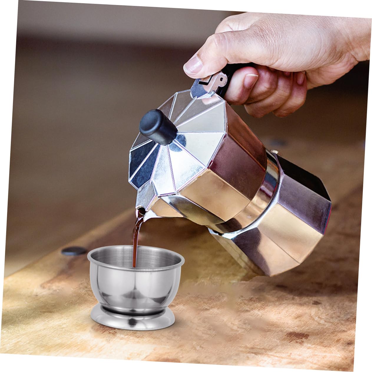 SOLUSTRE 4 Sätze Kleine Teetasse Rostfrei Tassen Faltbar Reisen Haushaltstea Becherbecher Aus Edelstahl Edelstahlbecher Teegeschirr Kaffeetasse Edelstahl Metallbecher Silber 2 Stücke * 4