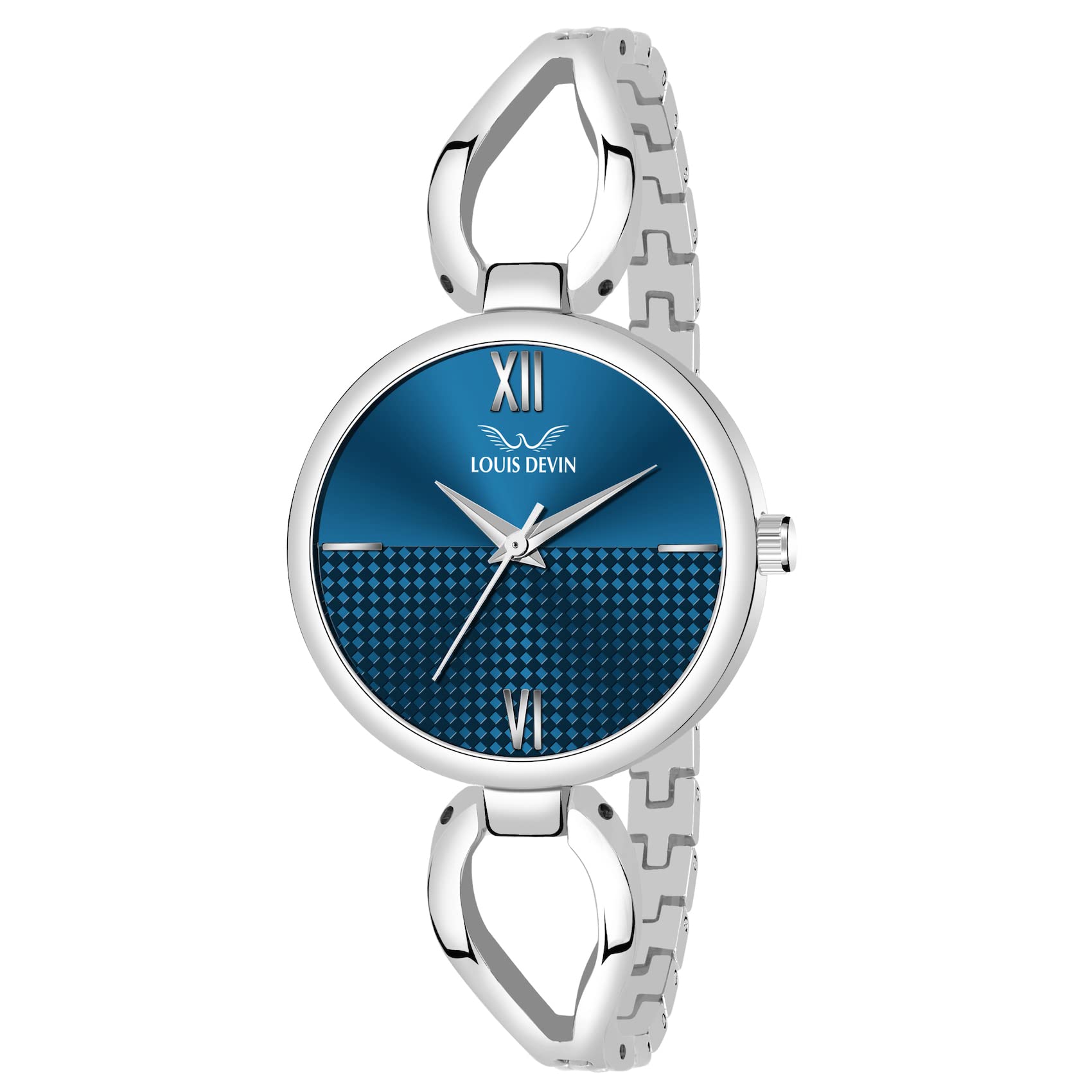 LOUIS DEVIN Stainless Steel Silver Plated Bracelet Analog Wrist Watch For Women (Blue Dial) | Ld-Zl156-Blue, Silver Band (B0BR1B1SW8) Amazon Price History, Amazon Price Tracker