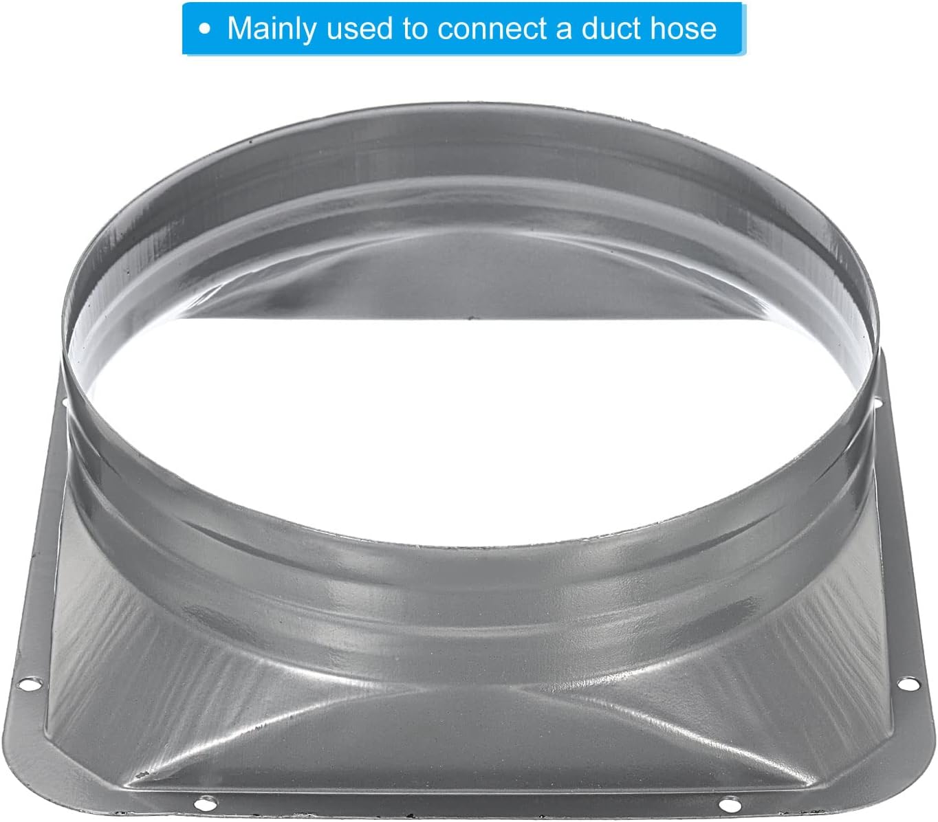 PATIKIL 8 Inch Duct Connector Flange, Metal Straight Pipe Flange Square to Round Interface Air Duct for Heating Cooling Ventilation HVAC System