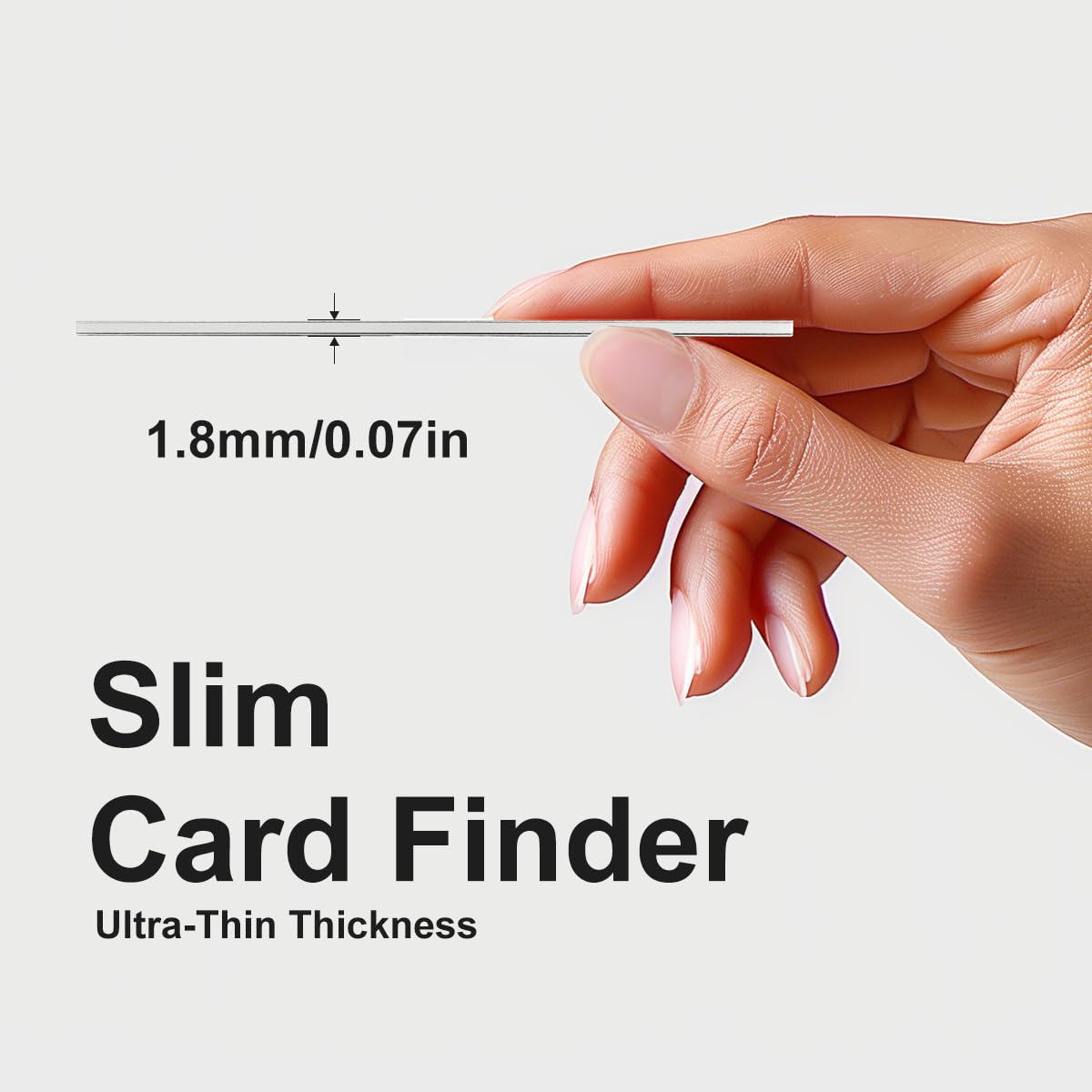 Carta per localizzatore portafoglio, 1,8 mm, sottile, ricaricabile, smart tracker, etichette per ricerca oggetti, funziona con Apple Find My, resistente all'acqua, localizzatore di oggetti per