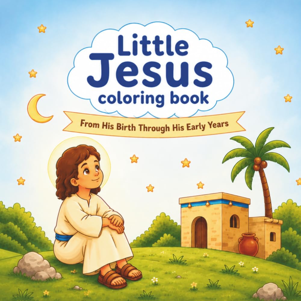 Little Jesus Coloring Book: Christian Coloring Pages for Kids Featuring the Early Life of Jesus | 33 Faith-Filled Designs (Faith & Light Bible Coloring Books)