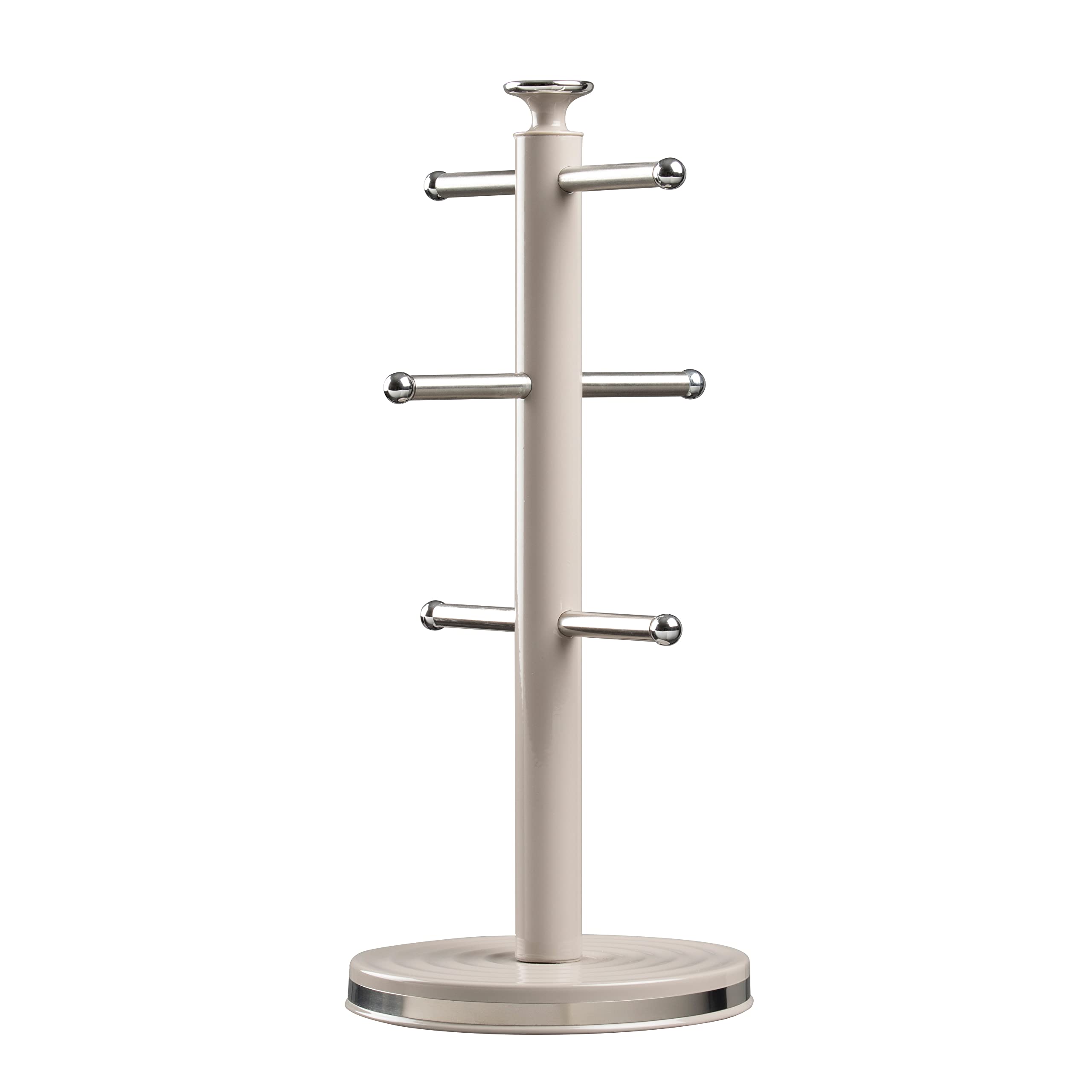 Daewoo Sienna Collection Mug Tree, Free Standing 6 Cup Holder with Sturdy Base, Taupe — image 1