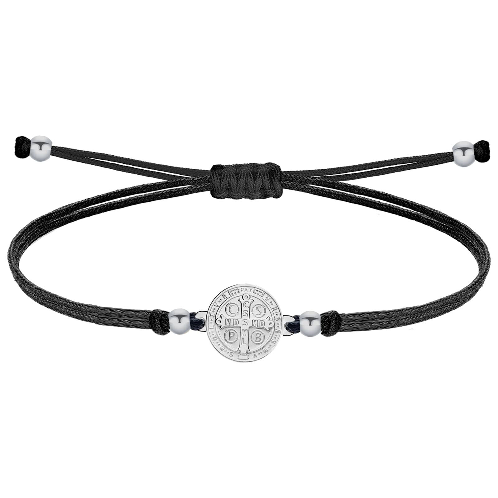 cotigoPulsera con amuleto de la Suerte y Protección Acero inoxidable- Pulsera Mujer o Hombre - Pulsera simbolo contra mal de ojo - Pulsera Hilo Encerado Hecho a Mano