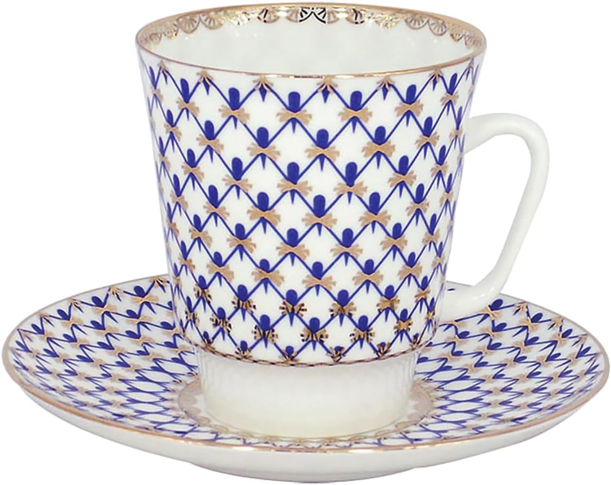 Bone China Cup and Saucer May Cobalt Net 5.6 fl.oz/165 ml