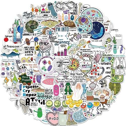 100 pegatinas de biología de dibujos animados (biología)