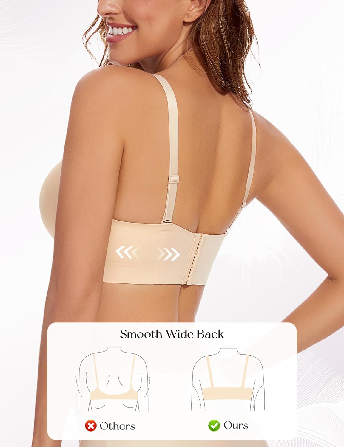 Push Up Padded Bras for Women Add 2 Cups Plunge T Shirt Everyday Bra Seamless Underwire Support - Image 4