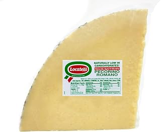 Locatelli Pecorino Romano Cheese - Authentic Italian Import, Whole 2 Pound Chunk for Grating & Cooking
