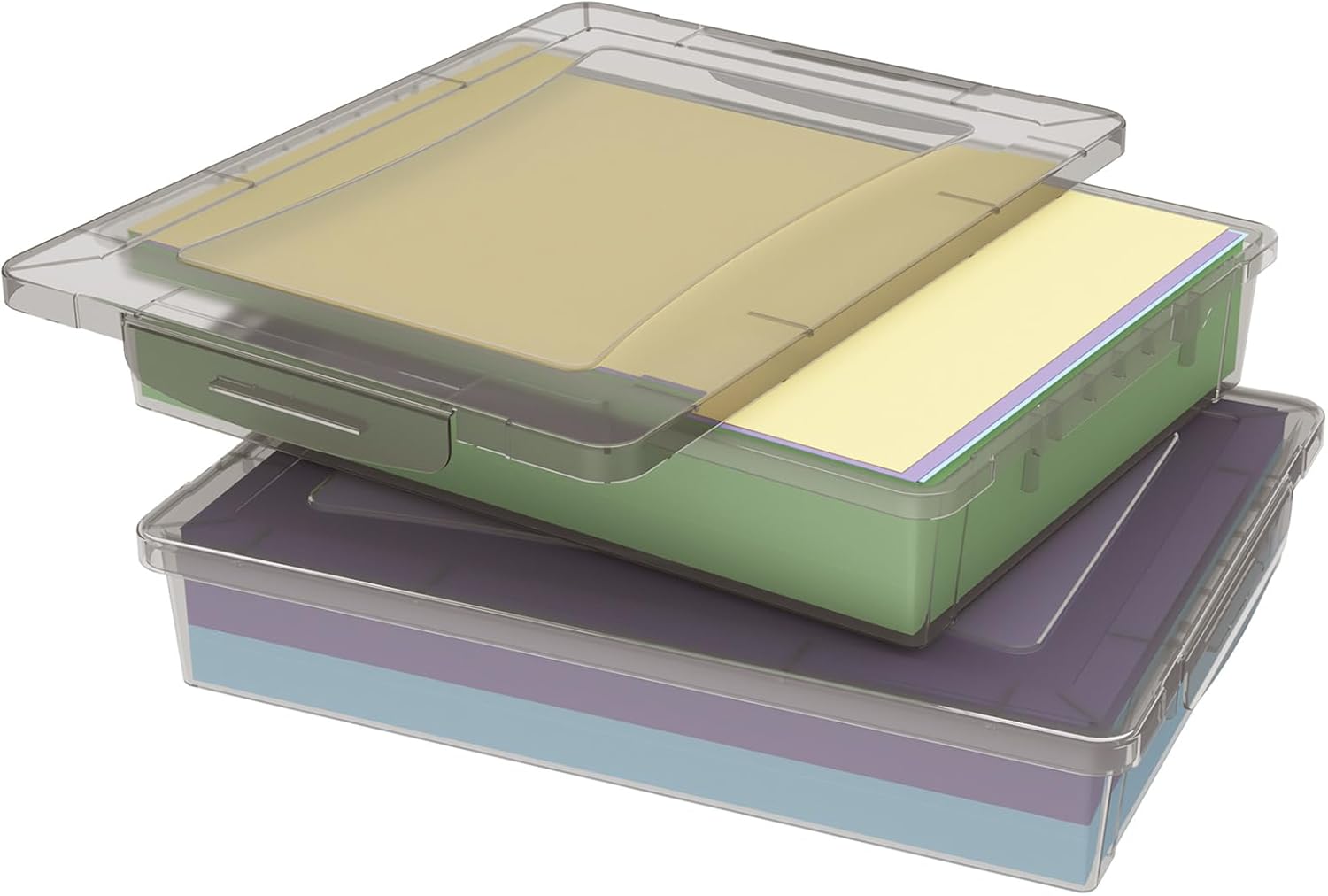 Lifewit 2 Pack Multipurpose Plastic Storage Box with Locking Lids A4