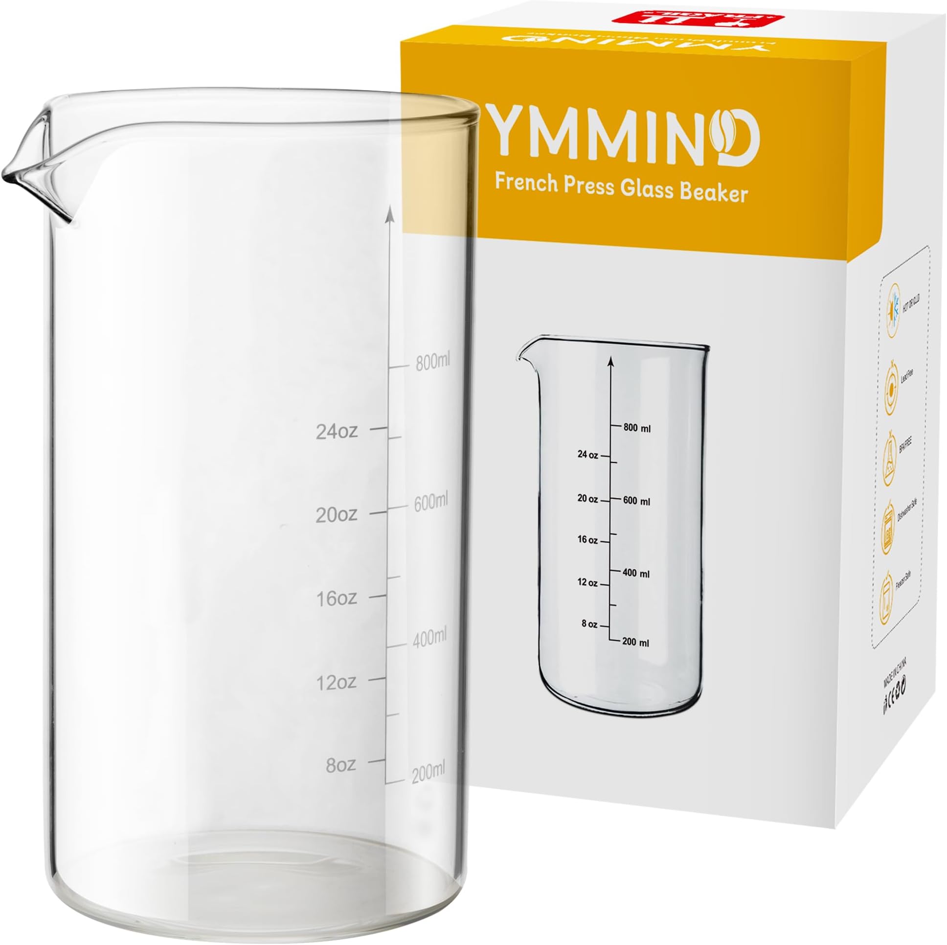 Pura Vida Bodum French Press Replacement Glass 34 Ounce