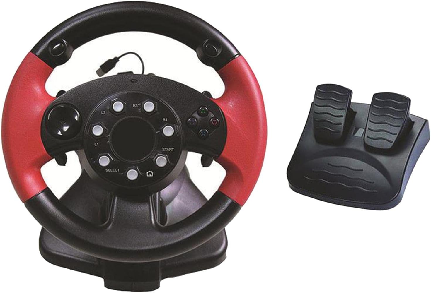 MERISHOPP® Gaming Racing Simulator Vibration Pc Steering Wheel & Pedal For Ps 3/Ps2