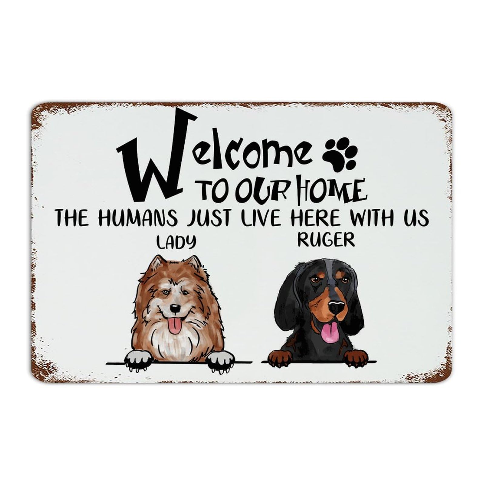 Plaque en métal rustique Welcome décoration d'intérieur vintage murale maison 30x45cm