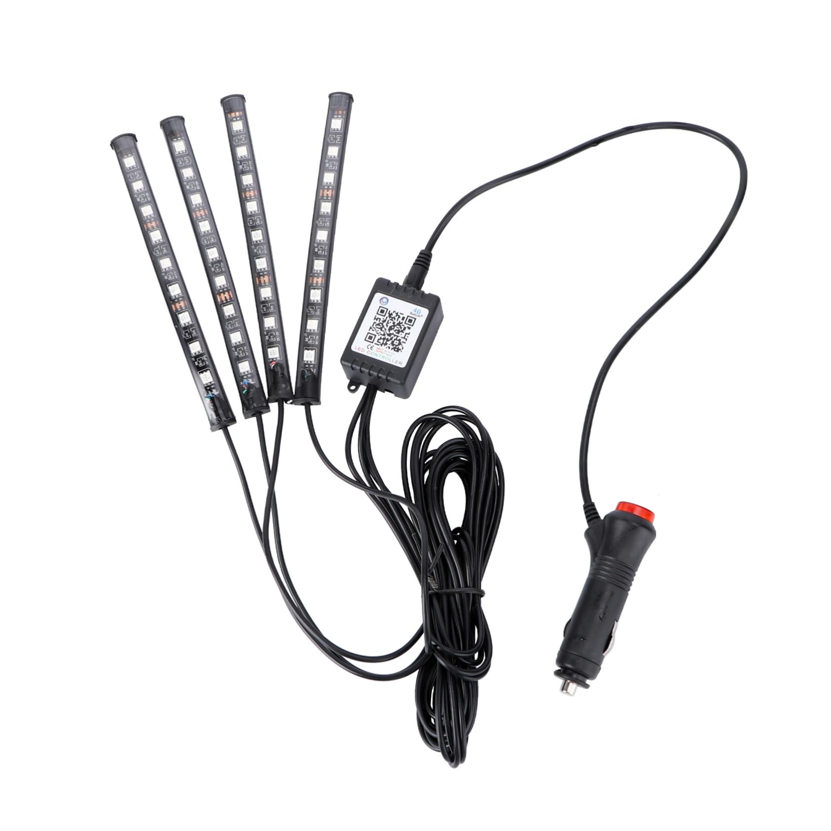 COSMEVIVI 9 Led Car Interior Light Strip Sound-Activated Music Atmosphere Lights Compatible Flexible Under Dash Lighting Kit Random Color