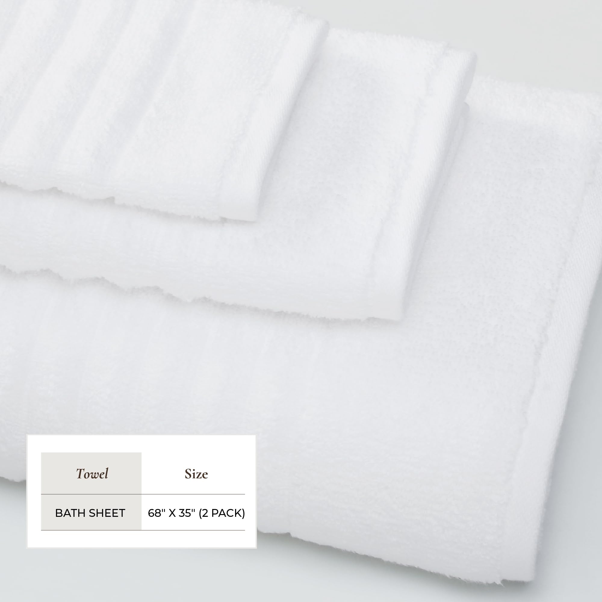 Great Bay Home Set di 2 asciugamani da bagno, 100% cotone, assorbenti e ad asciugatura rapida (bianco)