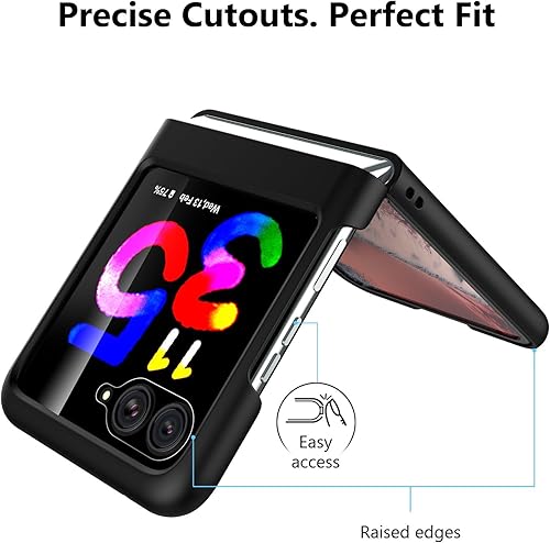 Miniatura 6 de Funda para Motorola Razr Plus 2023 (Razr+ 2023) con protector de pantalla - Funda de cuero genuino para Moto Razr+ 2023 - Negro