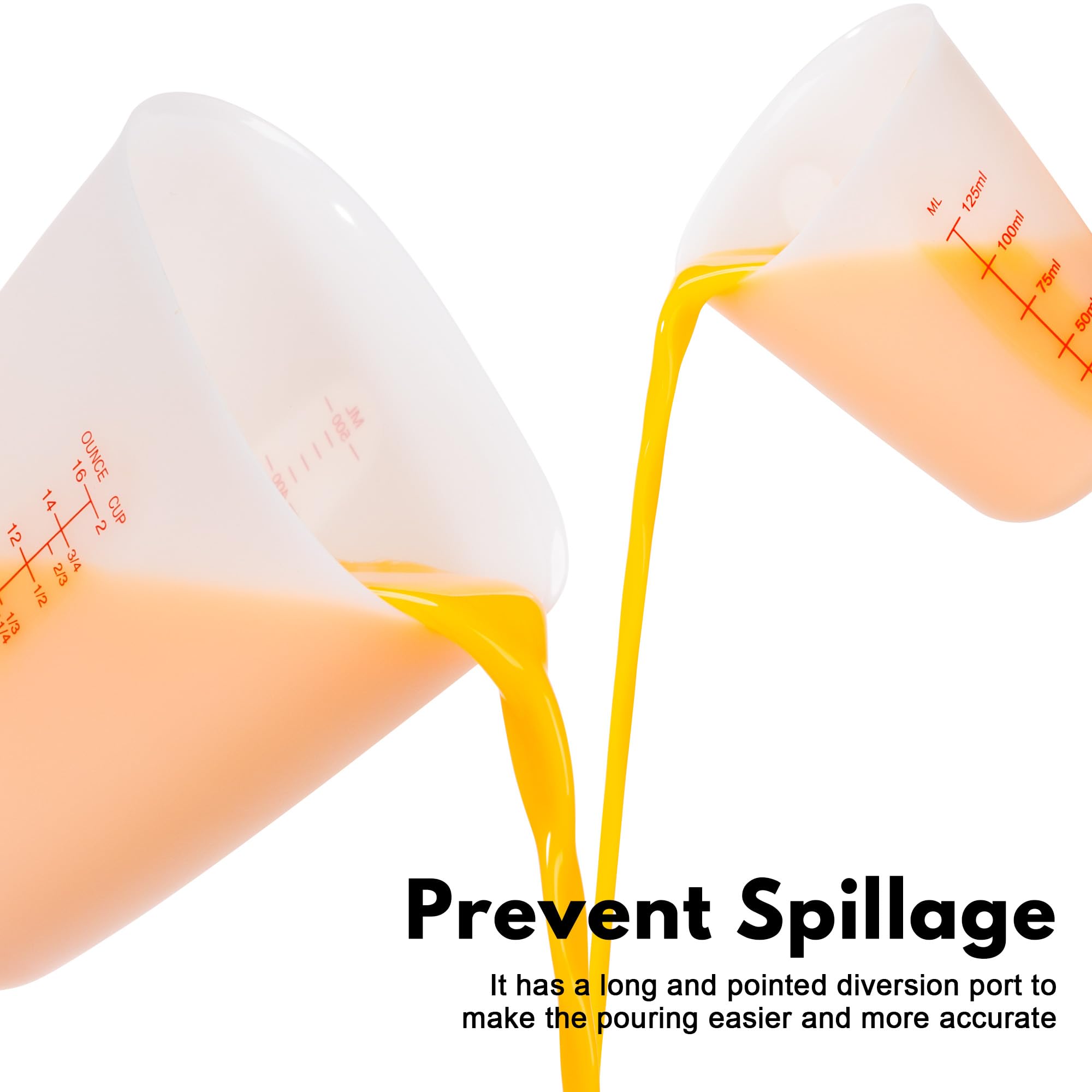Rainspire Verbessertes 3-teiliges Silikon-Messbecher-Set, zum Drücken und Ausgießen von Flüssigkeiten, flexible Schokoladenschmelzbecher, Backzubehör, Koch Geschenke