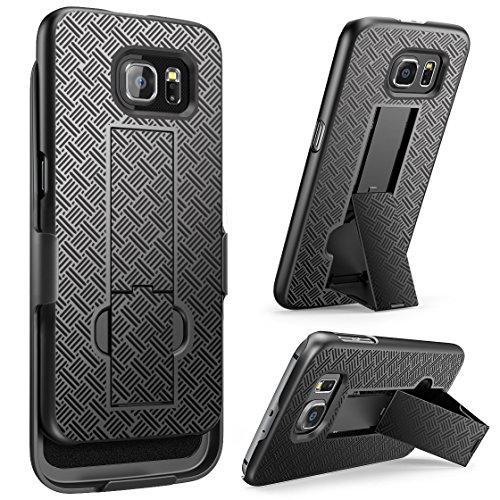 Galaxy S7 Case, Customerfirst Shell & Holster COMBO Case Super Slim Shell Case w/ Built-In Kickstand + Swivel Belt Clip Holster for Samsung Galaxy S7