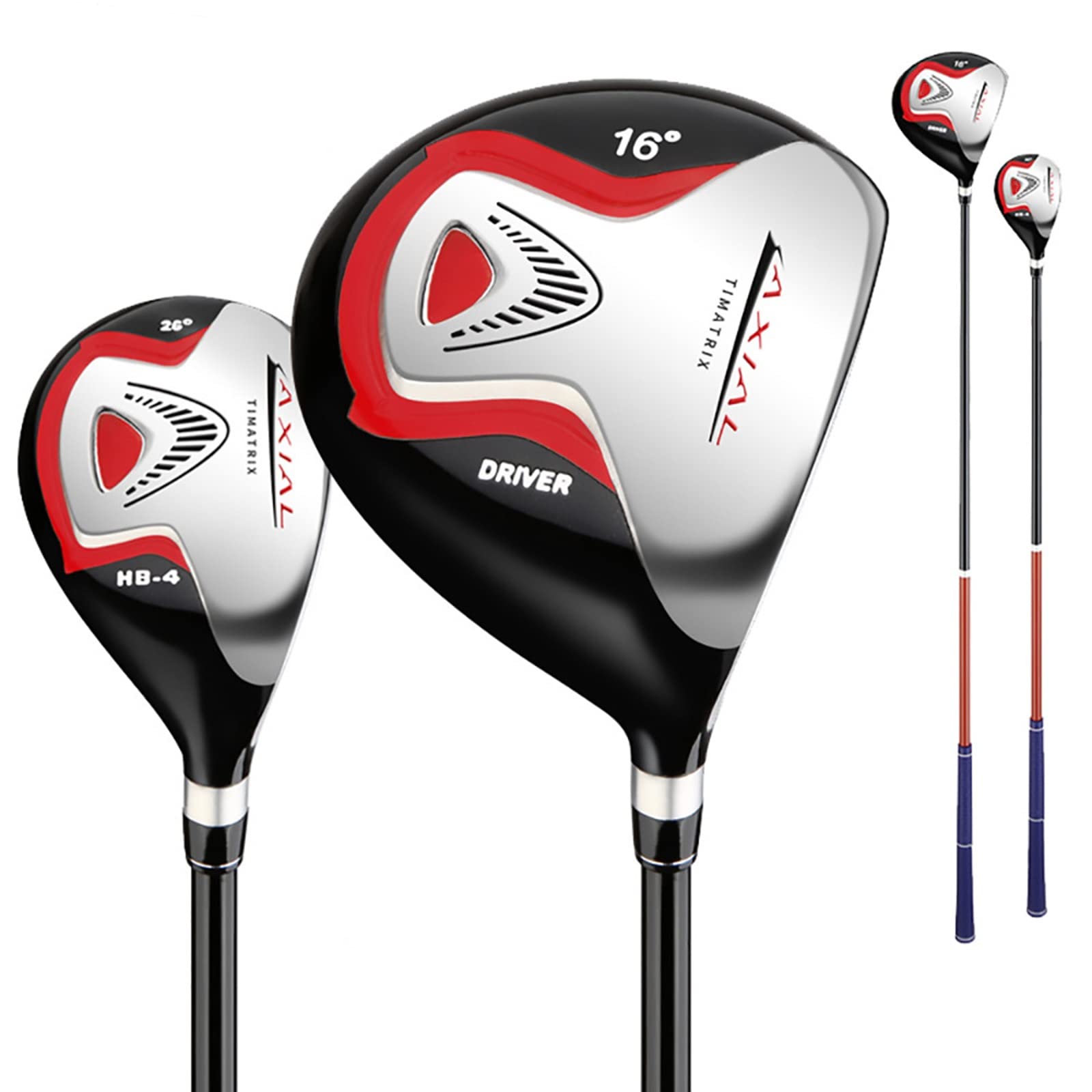 Palos de Golf para niños, Niños, Una Madera, para Principiantes, Cabeza de aleación, Eje de Carbono, Diseño de Centro de Gravedad bajo, Tacto sólido, Negro Rojo (Color: Negro Rojo, Tamaño: 6-8)