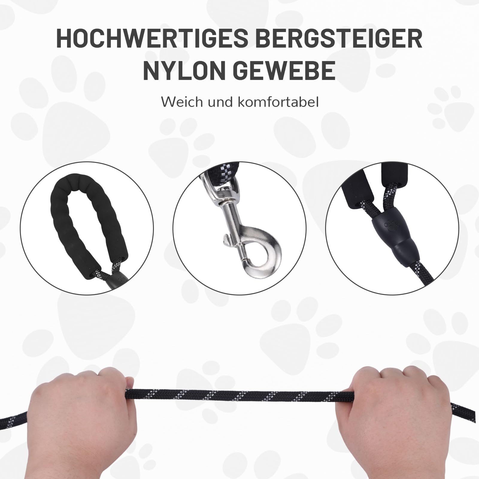 HOWGO Guinzaglio Doppio Per Cani – Antigroviglio Con Rotazione 360°, Regolabile Fino A 66 Cm, Con Manici Imbottiti – Per Cani Piccoli E Medi Fino A 22,7 Kg