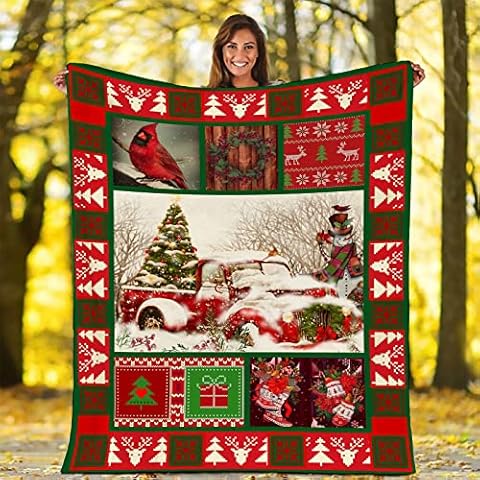 LARSD Throw Blanket Christmas Flannel Blanket Ultra Soft Sherpa Blanket Warm Bed Blanket Breathable Fleece Blankets for Sofa Couch Travel Cover