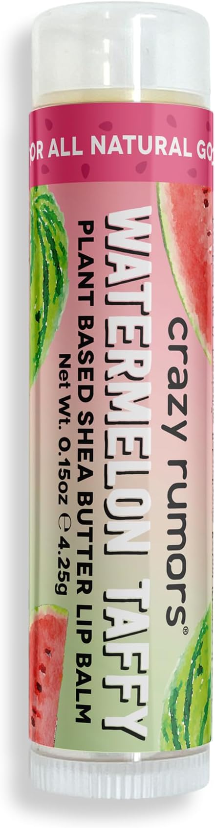 Crazy Rumors Watermelon Taffy Soothing Lip Balm Stick for Dry Lips, 100% Natural Limited Edition Summer