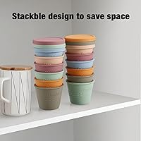 Vista 6 de PandaEar Paquete de 12 recipientes de silicona para almacenamiento de alimentos para bebés, recipientes pequeños reutilizables de 4 onzas