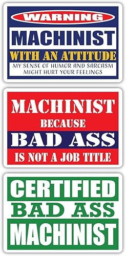 (x3) Maquinista certificado de mal culo con imanes de actitud | Divertida idea de regalo de carrera laboral | Magents perfectos para automóviles,