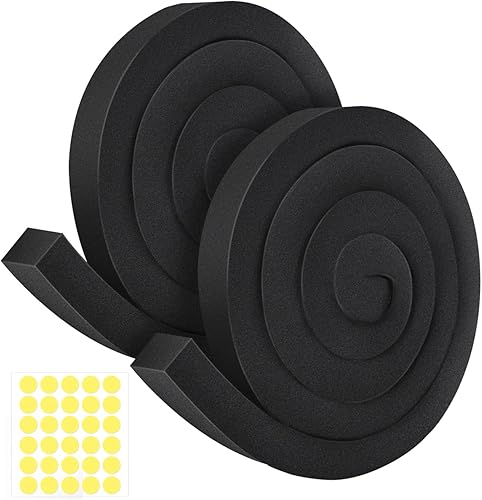 Paquete de 2 cintas de espuma para aire acondicionado con adhesivo, 1 x 1 x 6.5 pies, kit de sellado de ventana de CA de alta resistencia,