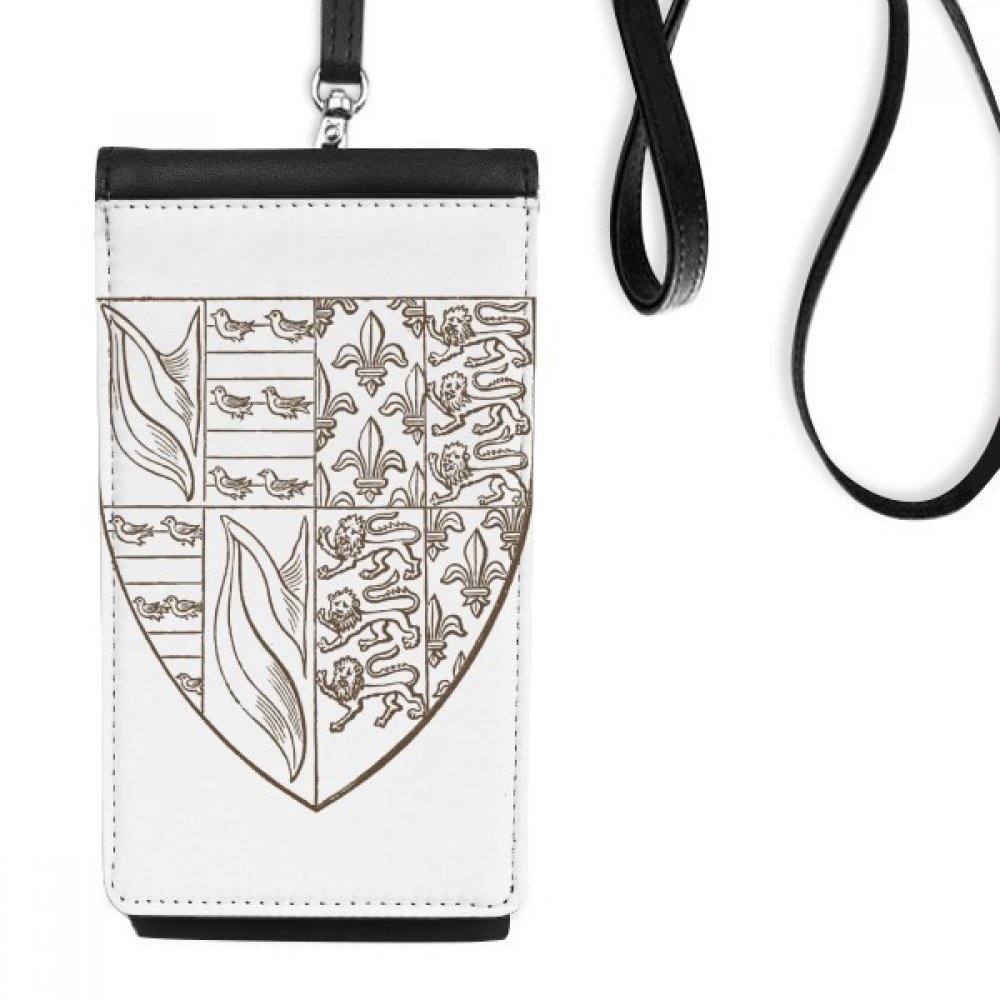 Faux Smartphone Bourse Suspendu anti-perte Motif Baroque et Lion - 4