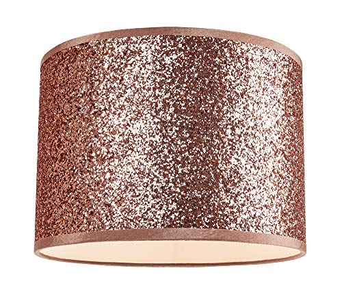 Luminaire suspendu et abat-jour en tissu brillant et moderne en cuivre brillant de 25 cm de large par Happy Homewares Cover
