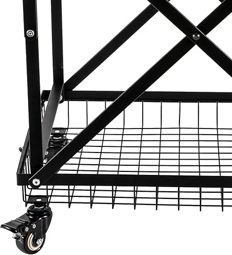 Miniatura 7 de Carrito de compras plegable con doble cesta y ruedas giratorias carrito utilitario para comestibles lavandería equipaje de viaje capacidad de carga