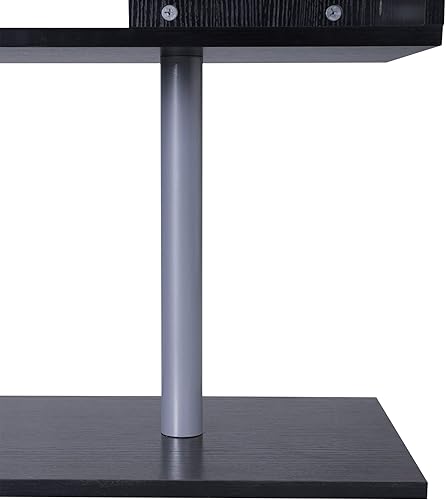 Miniatura 8 de HOMCOM - Escritorio giratorio en L para computadora, con estantes Negro -,Blanco,https://www.amazon.com/dp/undefined