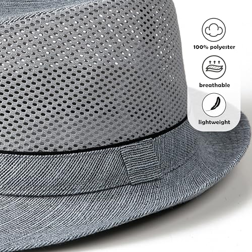Image of Lisianthus Men's Summer Fedora Hats - Breathable Short Brim Outdoor Hat