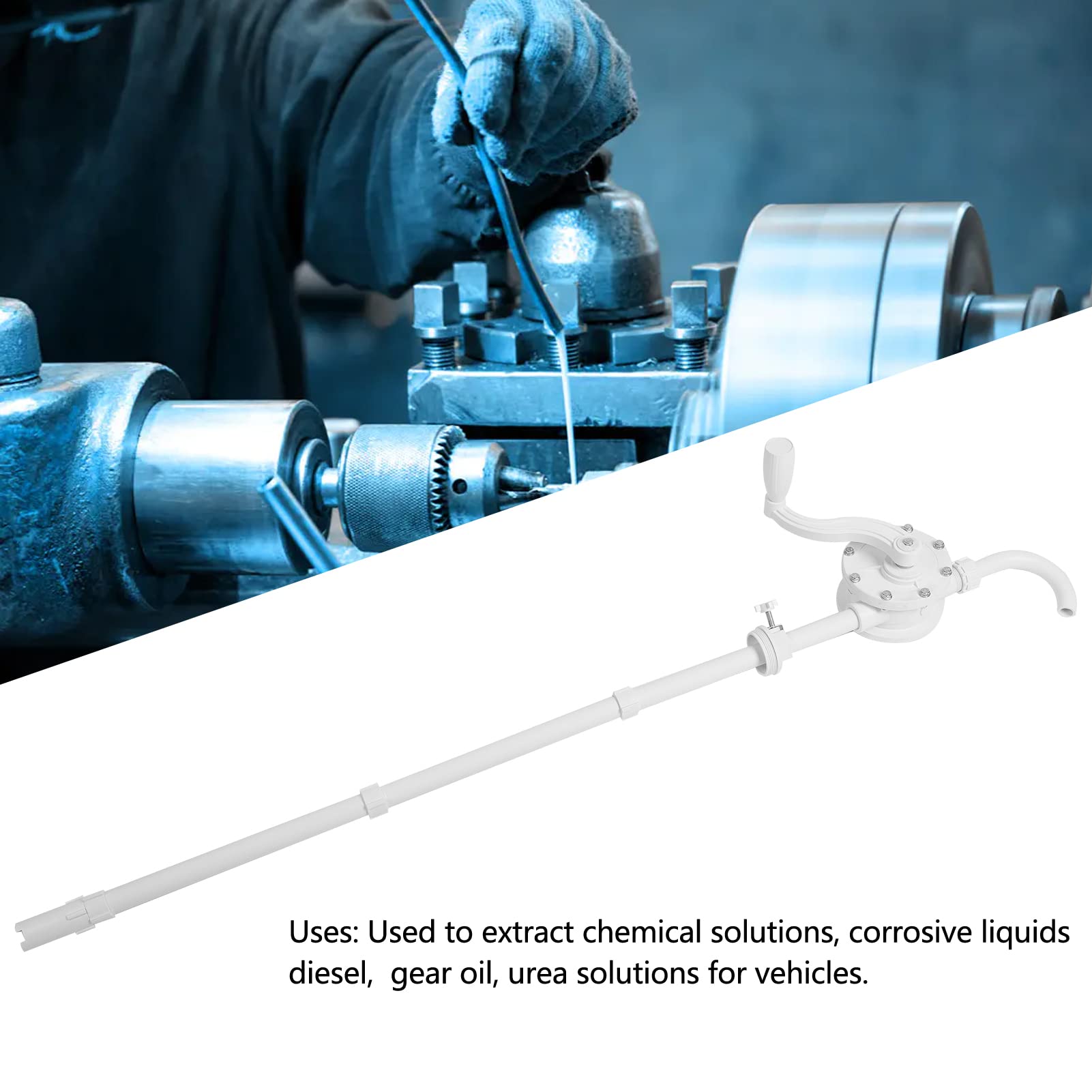 Drum Pump Hand Rotary Transfer Drum Barrel Pump Plastic Hand Crank Chemical Pump Hand Fuel Pumps for Chemical Industry